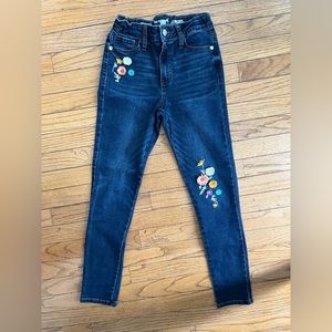 Cat & Jack girls embroidered high rise skinny jeans size 12